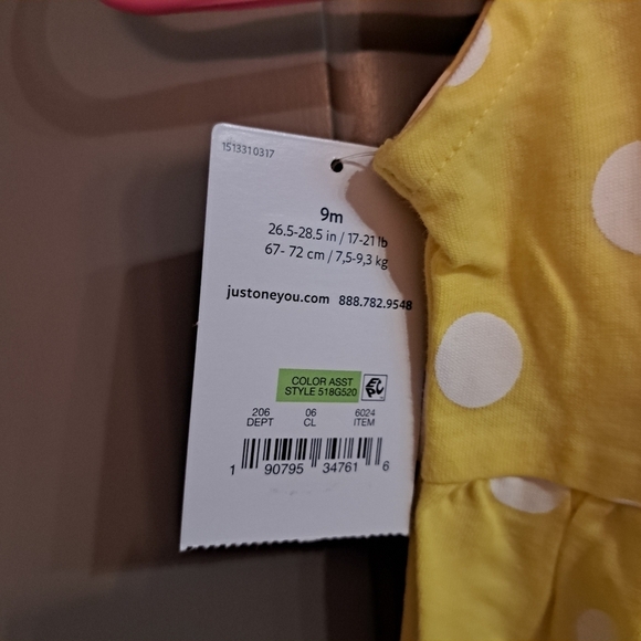 Carter's yellow romper 9 months New - Picture 4 of 5